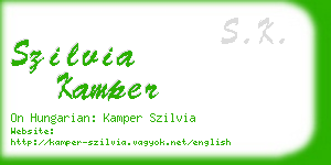 szilvia kamper business card